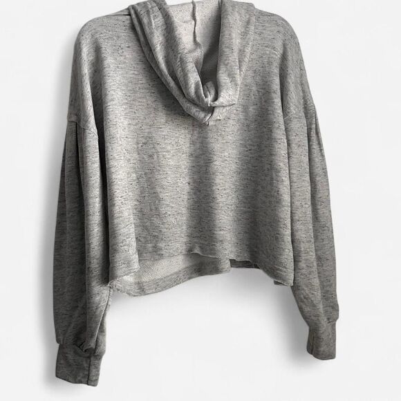 Free People Movement Grey Pleated Balloon Sleeve Hoodie – Small - Picture 4 of 6